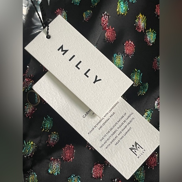 Milly Reina Confetti Metallic A Line Dot Dress Size 6 - Picture 8 of 9